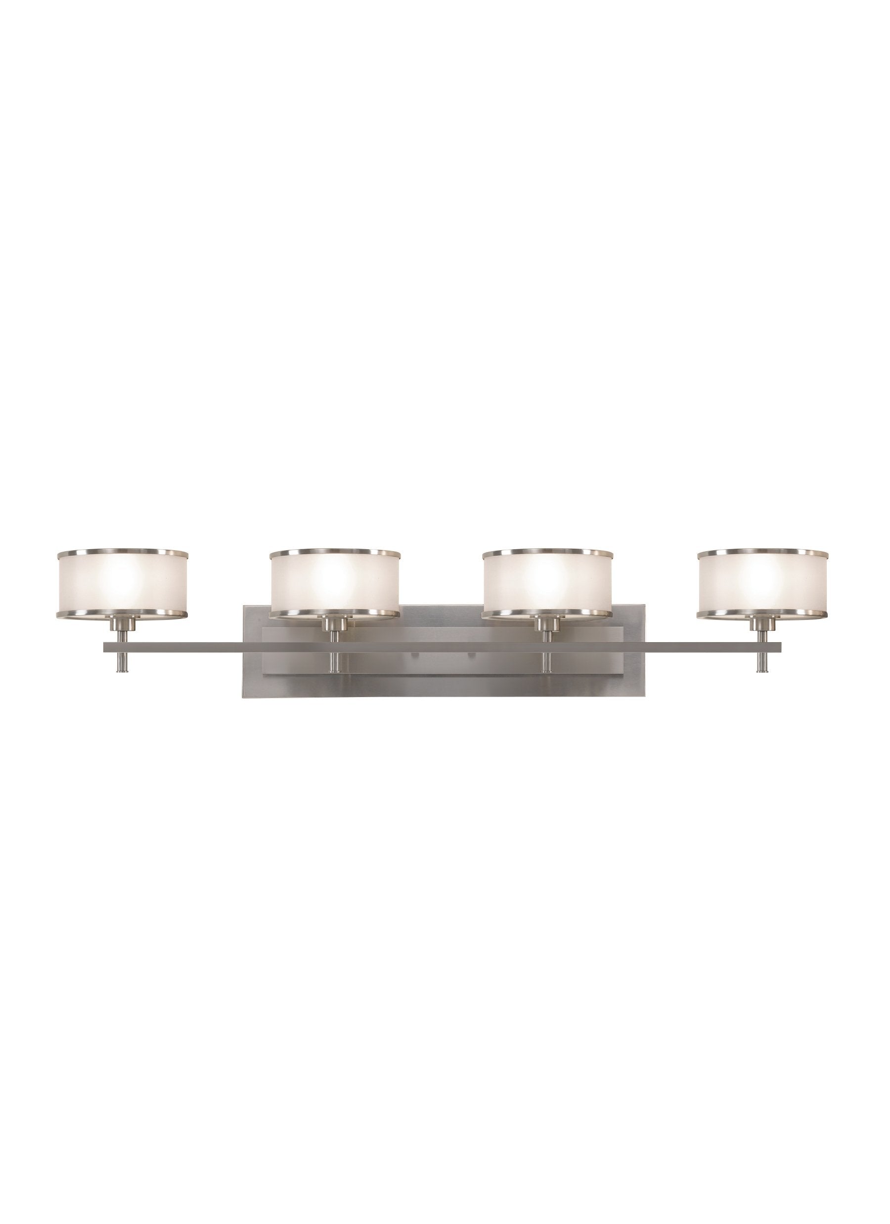 Casual Luxury Four Light Vanity Fixture - Brushed Steel Wall Sea Gull Lighting 