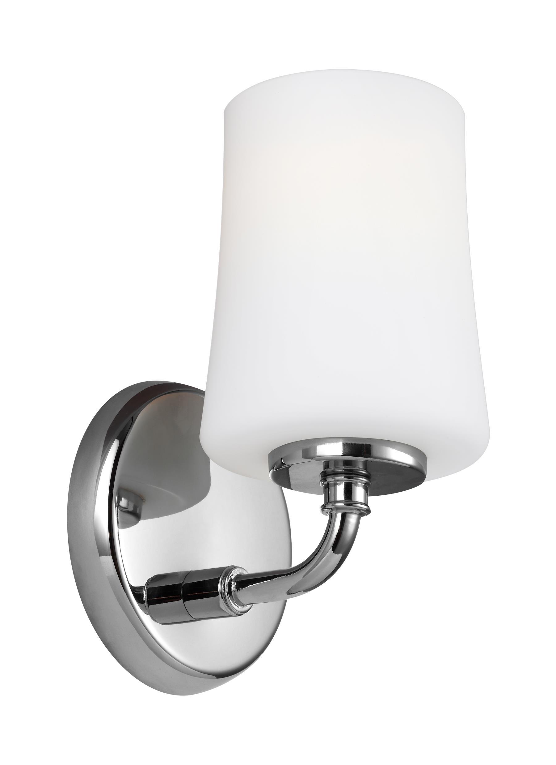 Jennie One Light Vanity Fixture - Chrome Wall Sea Gull Lighting 