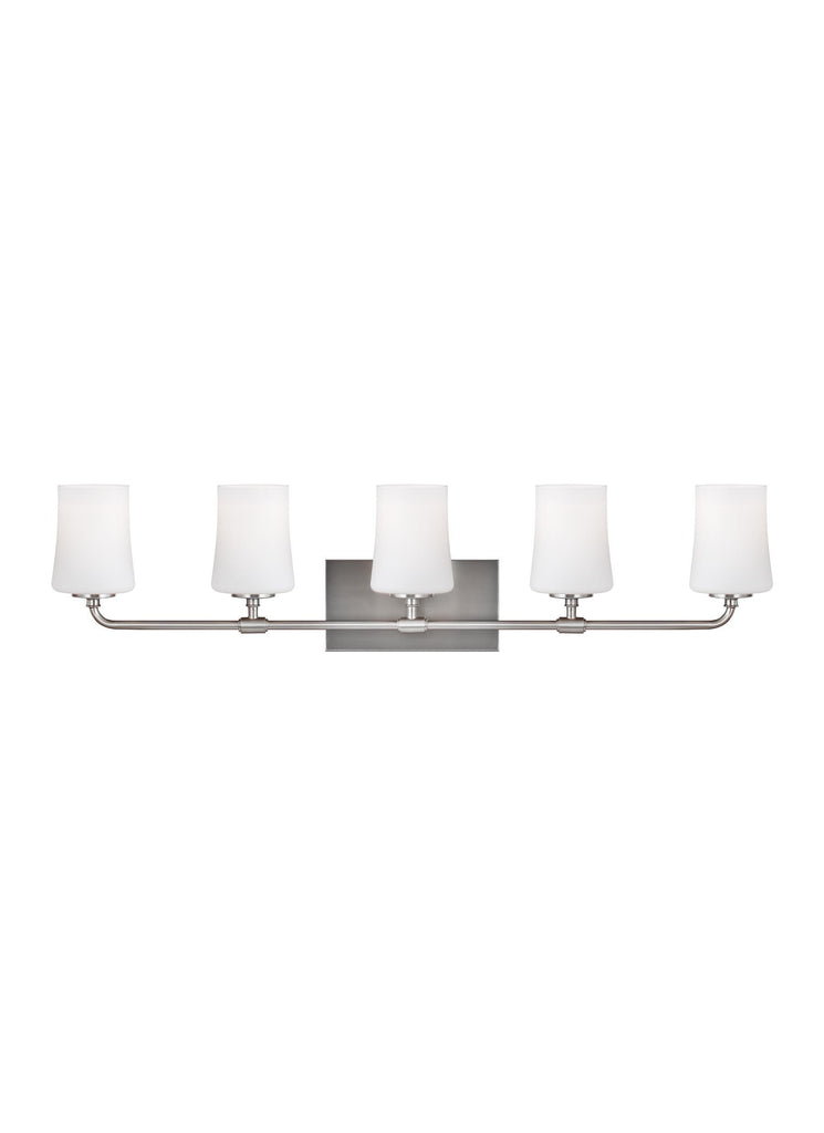 Jennie Five Light Vanity Fixture - Satin Nickel Wall Sea Gull Lighting 