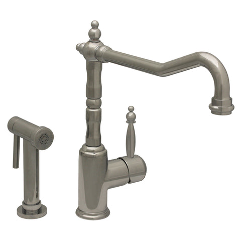 Jem Collection Single Lever Handle Faucet with Traditional Swivel Spout and Solid Brass Side Spray