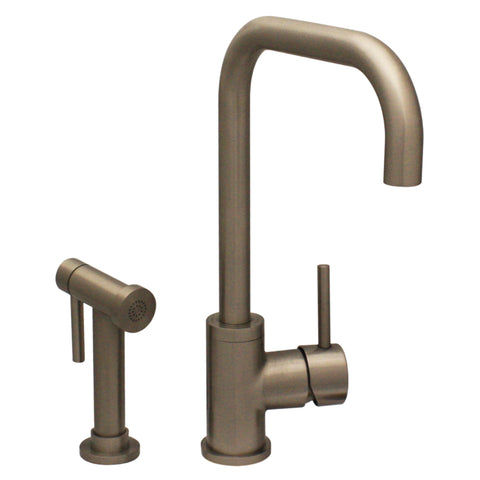 Jem Collection Single Hole/Single Lever Handle Faucet with Swivel Spout and a Solid Brass Side Spray