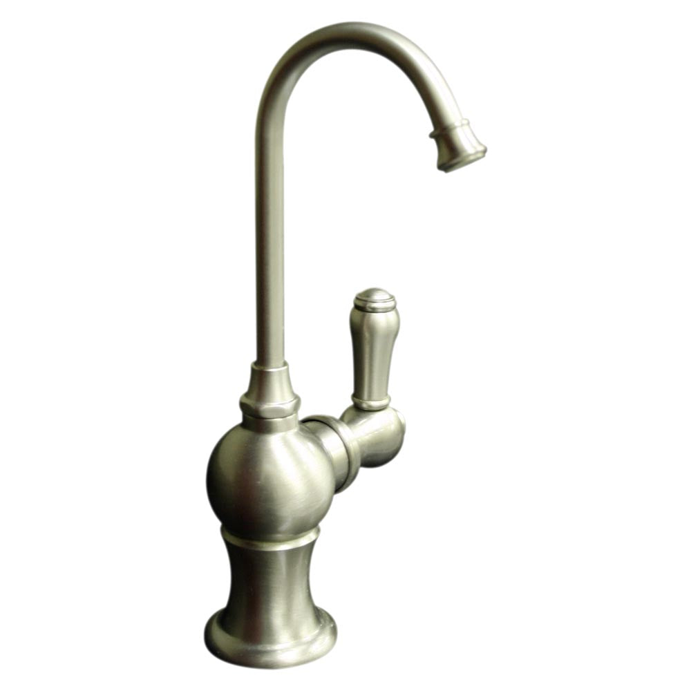 Point of Use Instant Hot Water Faucet with Gooseneck Spout and Self Closing Handle