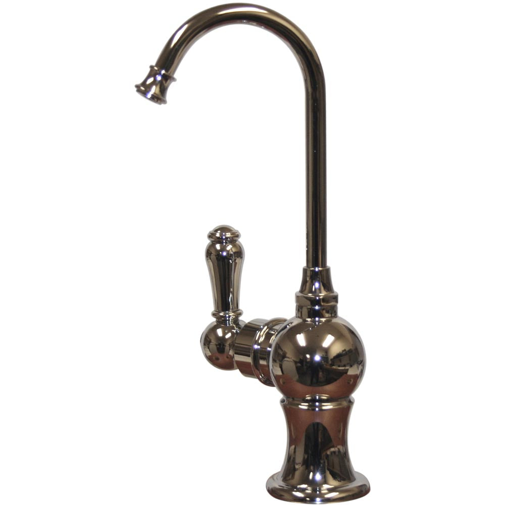 Point of Use Instant Hot Water Faucet with Gooseneck Spout and Self Closing Handle