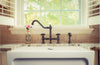 Vintage III Plus Bridge Faucet with Long Traditional Swivel Spout, Cross Handles and Solid Brass Side Spray