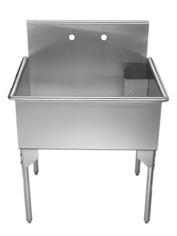 Pearlhaus Brushed Stainless Steel  Single Bowl Commerical Freestanding Utility Sink