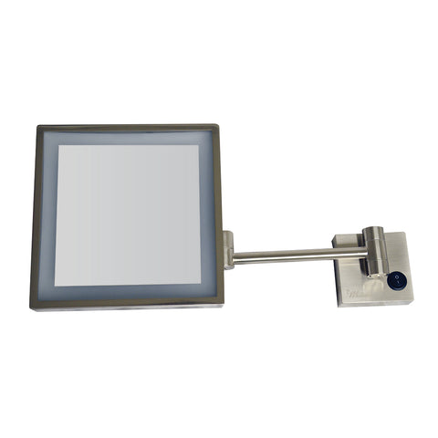 Square Wall Mount Led 5X Magnified Mirror