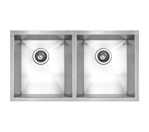 Noah's Collection Brushed Stainless Steel Chefhaus Series Double Bowl Undermount Sink