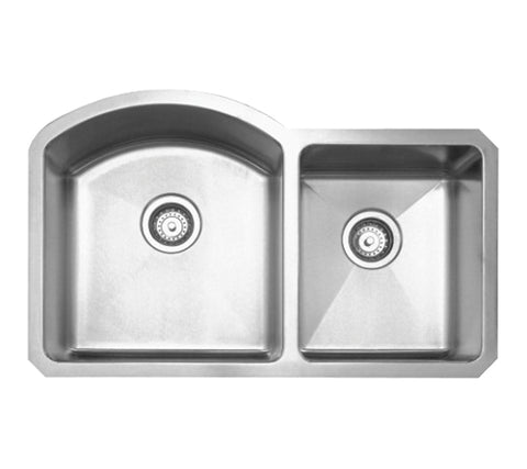 Noah's Collection Brushed Stainless Steel Chefhaus Series Double Bowl Undermount Sink