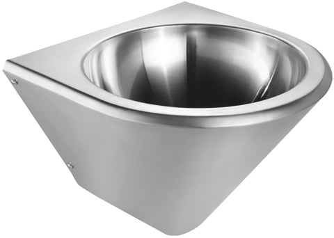 Noah's Collection Brushed Stainless Steel Commercial Single Bowl Wall Mount Wash Basin