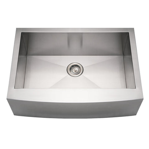 Noah's Collection Brushed Stainless Steel Commercial Single Bowl Sink with an Arched Front Apron