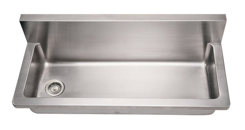Noah's Collection Brushed Stainless Steel Commercial Single Bowl Wall Mount Utility Sink