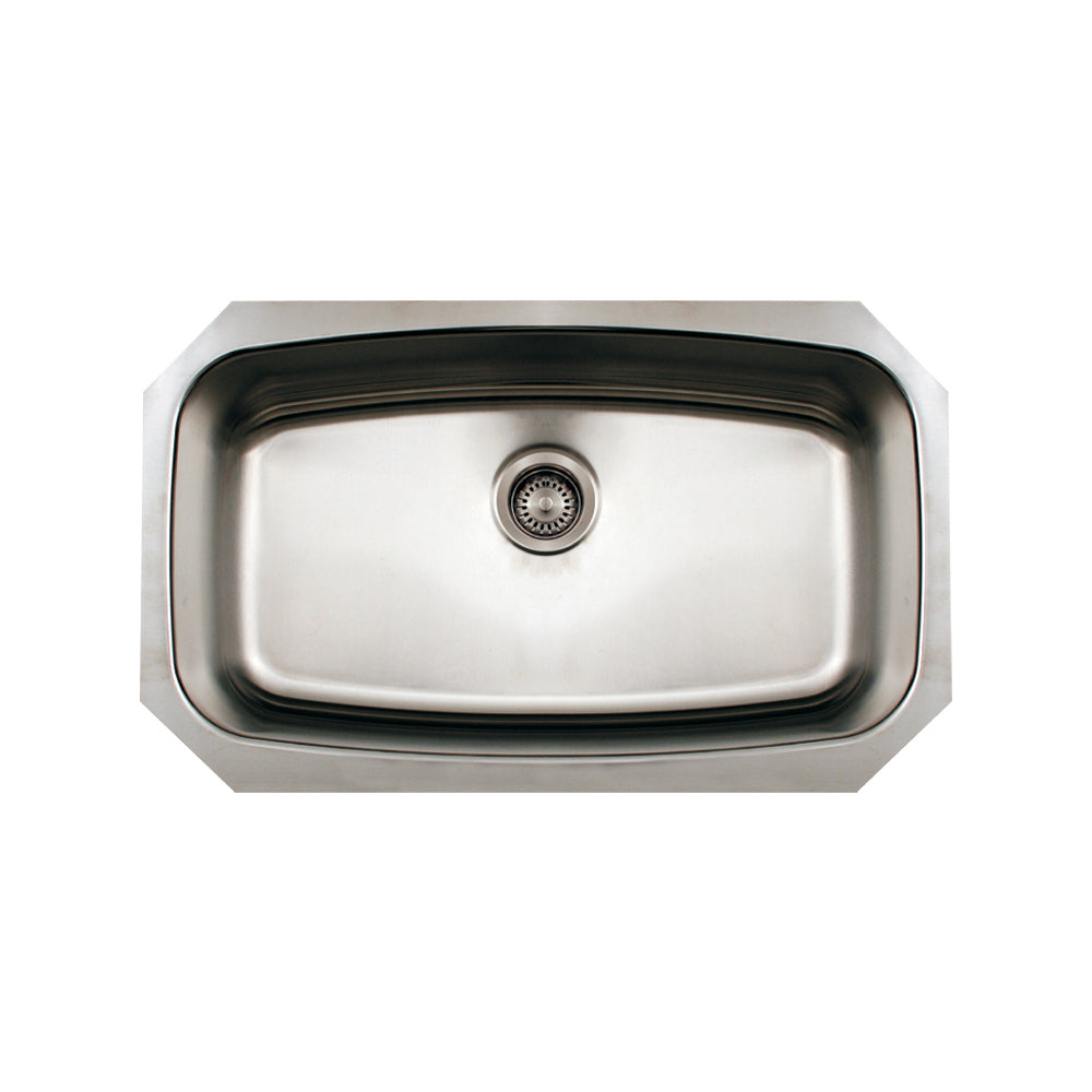 Noah's Collection Brushed Stainless Steel Oval Single Bowl Undermount Sink