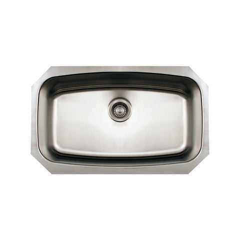 Noah's Collection Brushed Stainless Steel Oval Single Bowl Undermount Sink