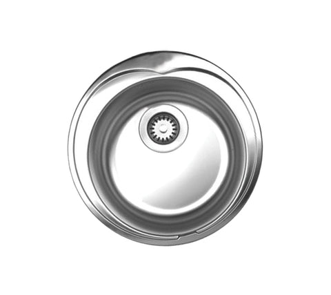 Noah's Collection Brushed Stainless Steel Large Round Drop-in Sink