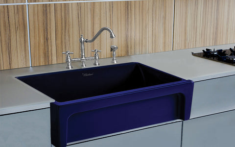Fireclay 30" Reversible Sink with Elegant Beveled Front Apron on one side and Decorative 2" Lip Plain on Opposite Side