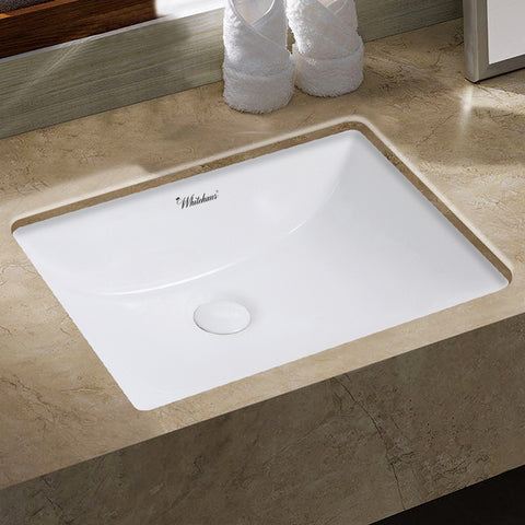 Isabella Plus Collection  21 inch Rectangular Undermount basin with overflow and rear center drain