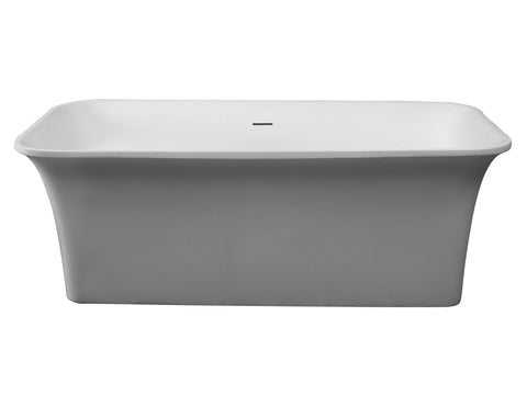 67" White Rectangular Solid Surface Smooth Resin Soaking Bathtub Bathtub Alfi 