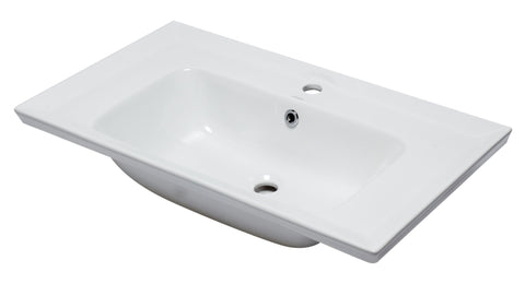 White Ceramic 32"x19" Rectangular Drop In Sink