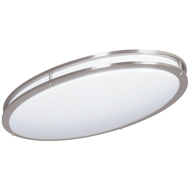 18 In Fluorescent Oval Ceiling Mount - Bright Satin Nickel