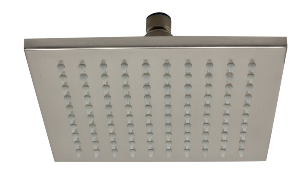 Brushed Nickel 8" Square Multi Color LED Rain Shower Head Faucets Alfi 