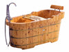 61" Free Standing Cedar Wooden Bathtub with Fixtures & Headrest Bathtub Alfi 