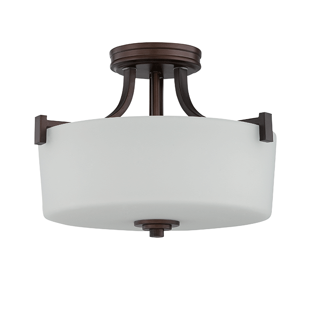 Three Light Semi Flush - Provincial Bronze