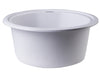 White 17" Drop-In Round Granite Composite Kitchen Prep Sink Sink Alfi 