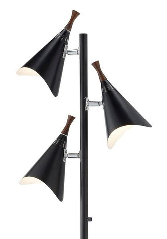 Middleton 68"h Mid-Century 3-Head Adjustable Black Lamp Lamps Kingstreet Form Black 