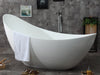 73" White Solid Surface Smooth Resin Soaking Slipper Bathtub Bathtub Alfi 
