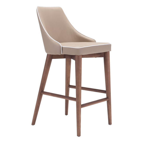 Moor Counter Chair Beige Furniture Zuo 