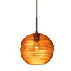 Wave 10"w Pendant - Amber (Choose Nickel or Bronze) Ceiling Besa Lighting Bronze Cord 