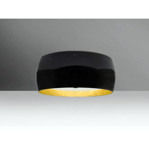 Pogo 16"w Ceiling Fixture - Black/Inner Gold Foil (Choose Bronze or Nickel) Ceiling Besa Lighting Satin Nickel 60W Incandescent Medium E26 Base 
