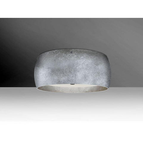 Pogo 16"w Ceiling Fixture - Silver/Inner Silver Foil (Choose Bronze or Nickel) Ceiling Besa Lighting Satin Nickel 60W Incandescent Medium E26 Base 