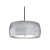 Pogo 16"w Pendant - Silver/Inner Silver Foil (Choose Nickel or Bronze Finish) Ceiling Besa Lighting Brushed Bronze 11W LED GU24 Base Stem
