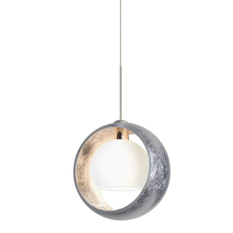 Pogo Cord Pendant - Silver/Inner Silver (Choose Nickel or Bronze) Ceiling Besa Lighting Satin Nickel 35W Halogen G6.35 