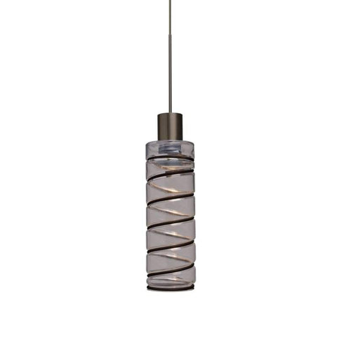 Vibe 3"w Smoke Glass Mini Pendant - Bronze Ceiling Besa Lighting Smoke 