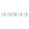 Pogo 5-Light Bath Fixture (Finish and Shade Choices) Wall Besa Lighting Chrome White/Inner Silver 50W Halogen G9