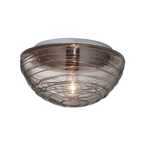 Wave Ceiling Light (2 Sizes) - Smoke Glass Ceiling Besa Lighting 12"w 100W Incandescent 