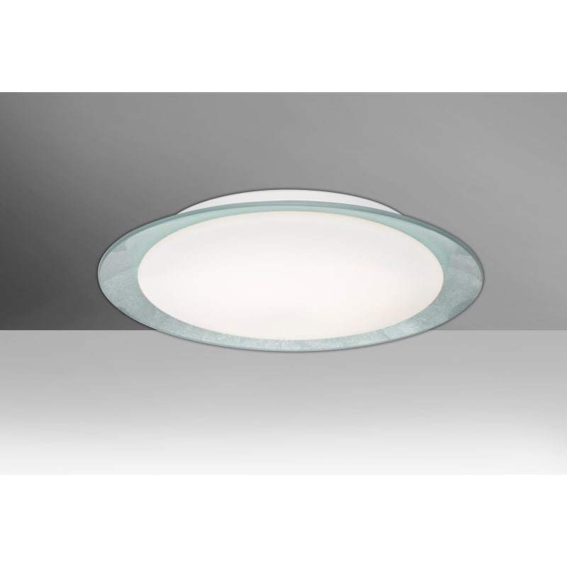 Tuca Silver Foil and Opal Glass Ceiling Fixture (2 Sizes) Ceiling Besa Lighting 15"w 