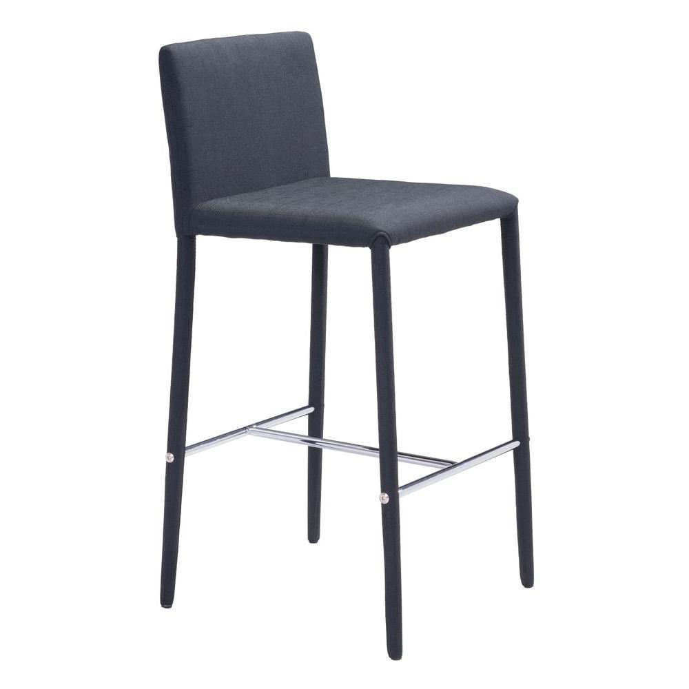 Confidence Counter Chair Black Set of 2 Furniture Zuo 