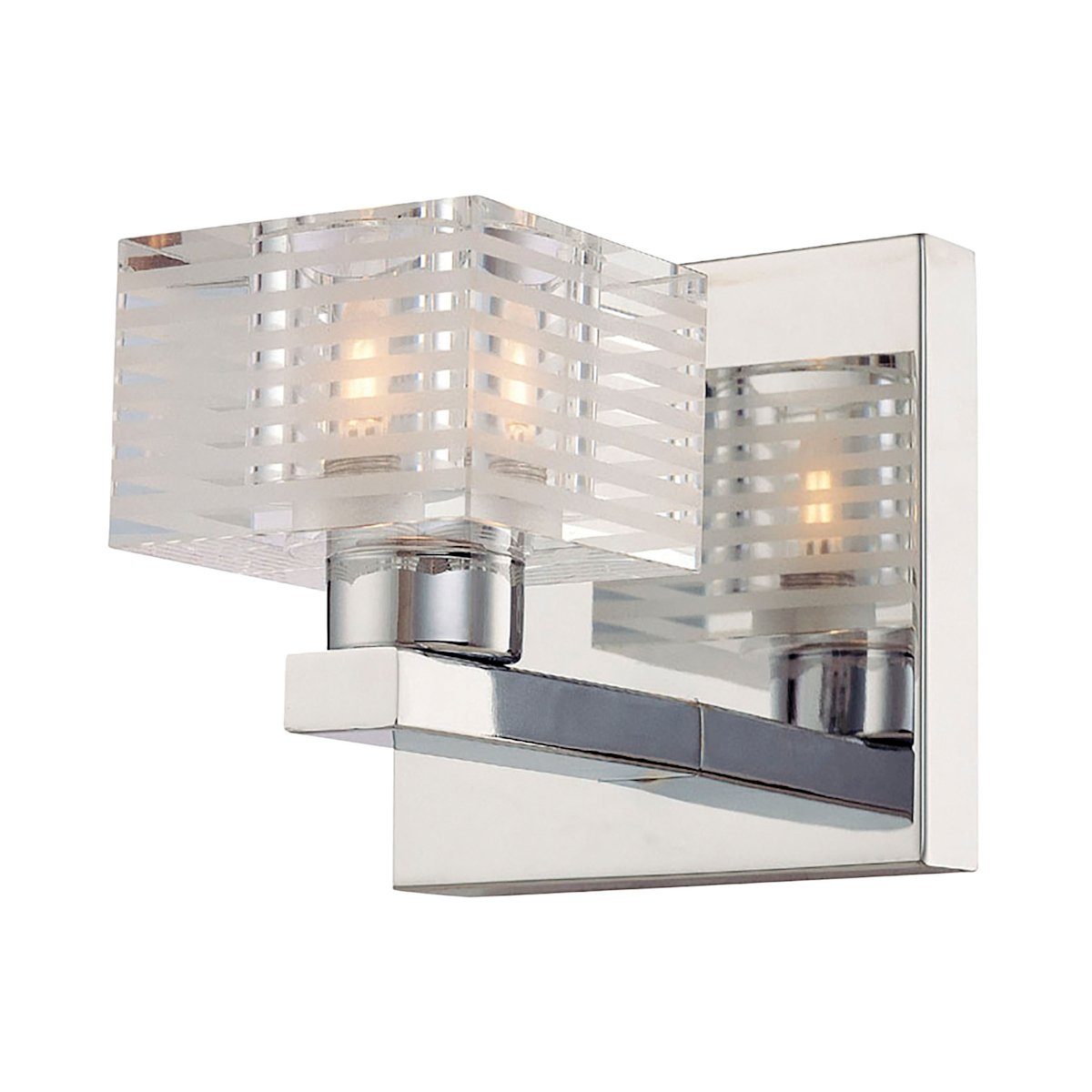 Quatra 1 Light Vanity In Chrome And Clear Glass Wall Elk Lighting 