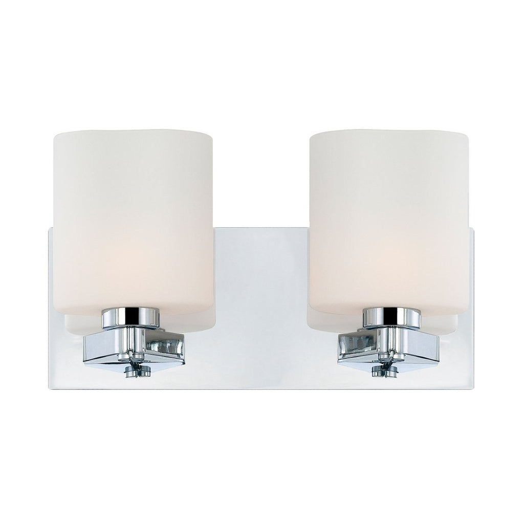 Embro 2 Light Vanity In Chrome And Oval White Opal Glass Wall Elk Lighting 