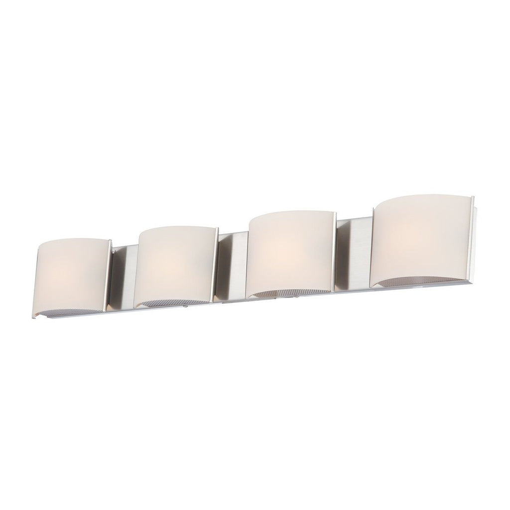 Pandora 4 Light Vanity In Chrome And White Opal Glass Wall Elk Lighting 