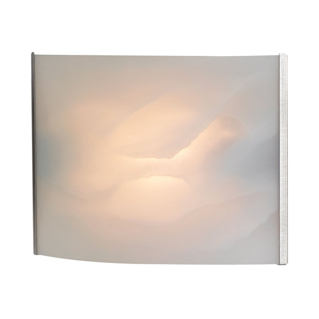 Pannelli 1 Light Vanity In Stainless Steel And Hand-Moulded White Alabaster Glass Wall Elk Lighting 