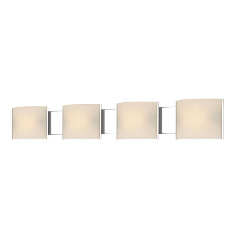 Pannelli 4 Light Vanity In Chrome And Hand-Moulded White Opal Glass Wall Elk Lighting 