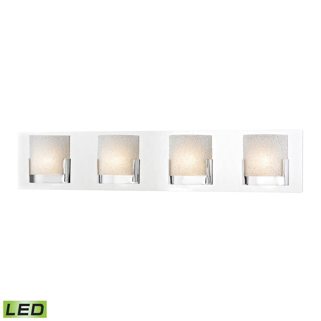 Ophelia 4 Light LED Vanity In Chrome And Clear Glass Wall Elk Lighting 