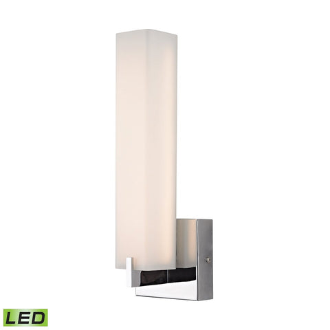 Moderno LED 1 Light Wall Sconce In Chrome And White Opal Glass Wall Sconce Elk Lighting 