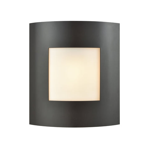 Bella 1-Light Outdoor Wall Sconce in Oil Rubbed Bronze with White Glass Outdoor Lighting Thomas Lighting 