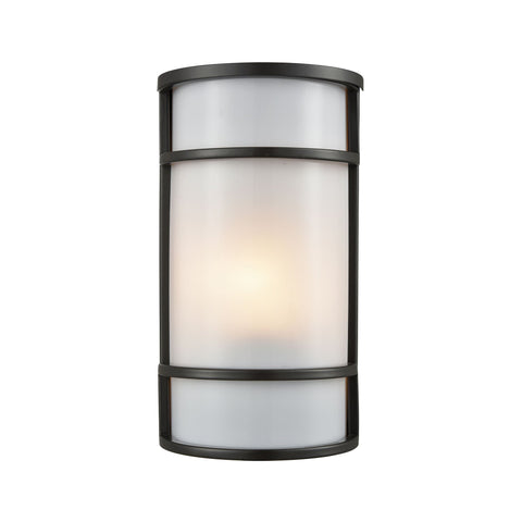 Bella 1-Light Outdoor Wall Sconce in Oil Rubbed Bronze with a White Acrylic Diffuser Outdoor Lighting Thomas Lighting 