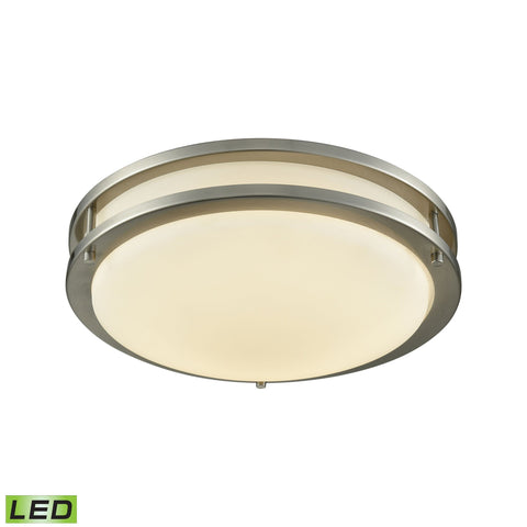 Clarion 11-inch LED Flush Mount in Brushed Nickel with a White Acrylic Diffuser Ceiling Thomas Lighting 